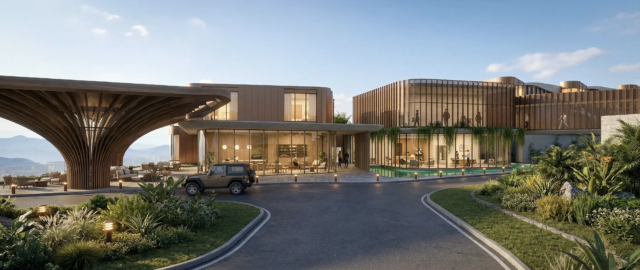 Condo and Wellness Center — entrance detail